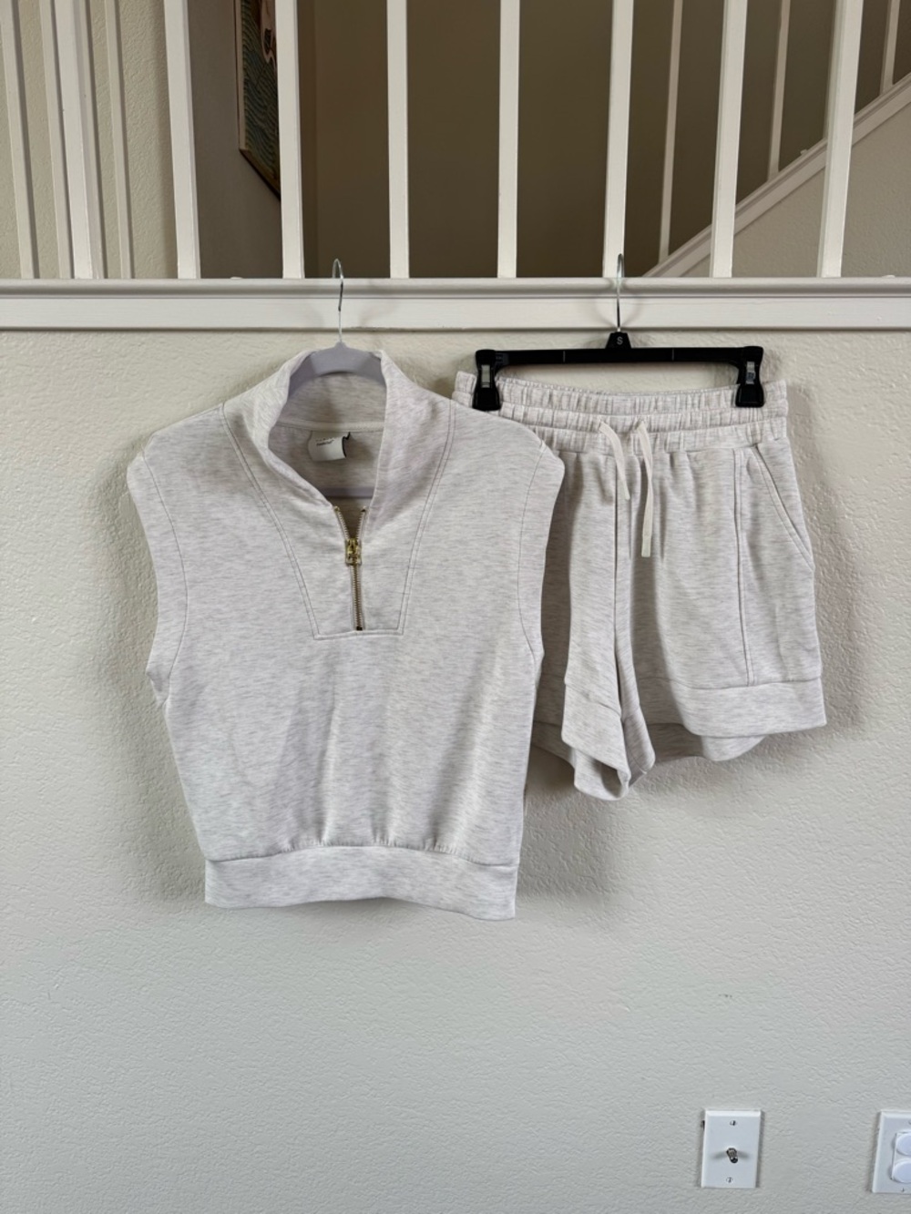 Varley Light Heather Gray Double Soft Set